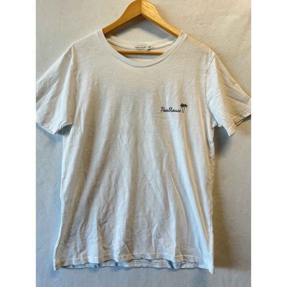 Poolhouse White T-Shirt Los Angeles Sun Back Print Size L
